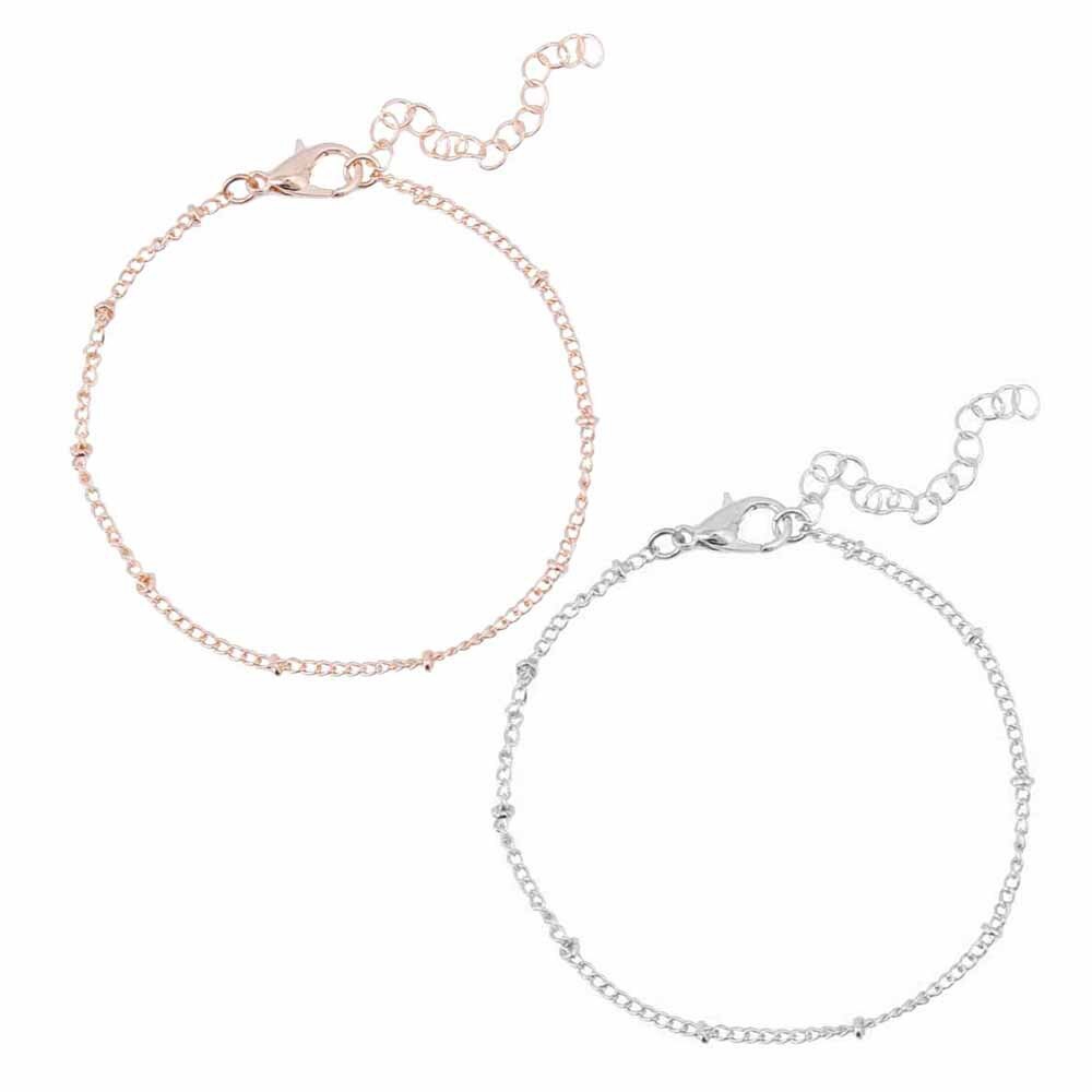 Set 2 vòng cổ / Vòng Tay Kim Loại Đơn Giản Thời Trang Cho Nữ