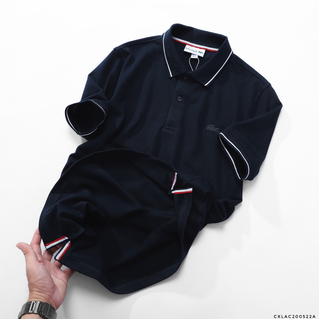 Áo thun polo nam xuất dư, chất vải cotton hạt pique cao cấp, form slim fit tôn dáng 9524