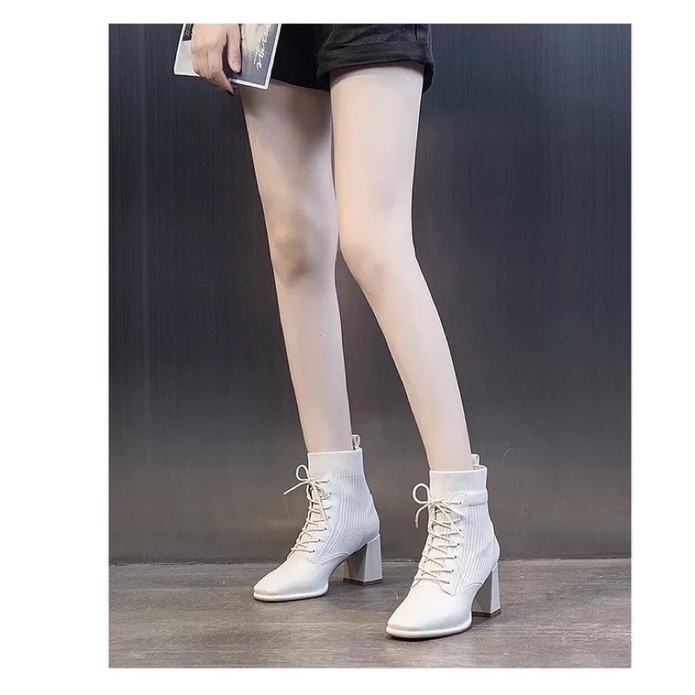 Order_ Boots da phối cổ len đế trụ 7cm siêu xinh