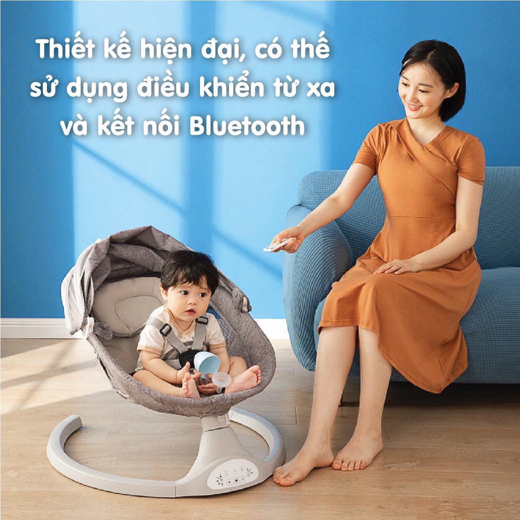 NÔI RUNG ĐIỆN TỰ ĐỘNG CHO BÉ UMOO- CHÍNH HÃNG,  Nôi tự xoay cho bé UMOO