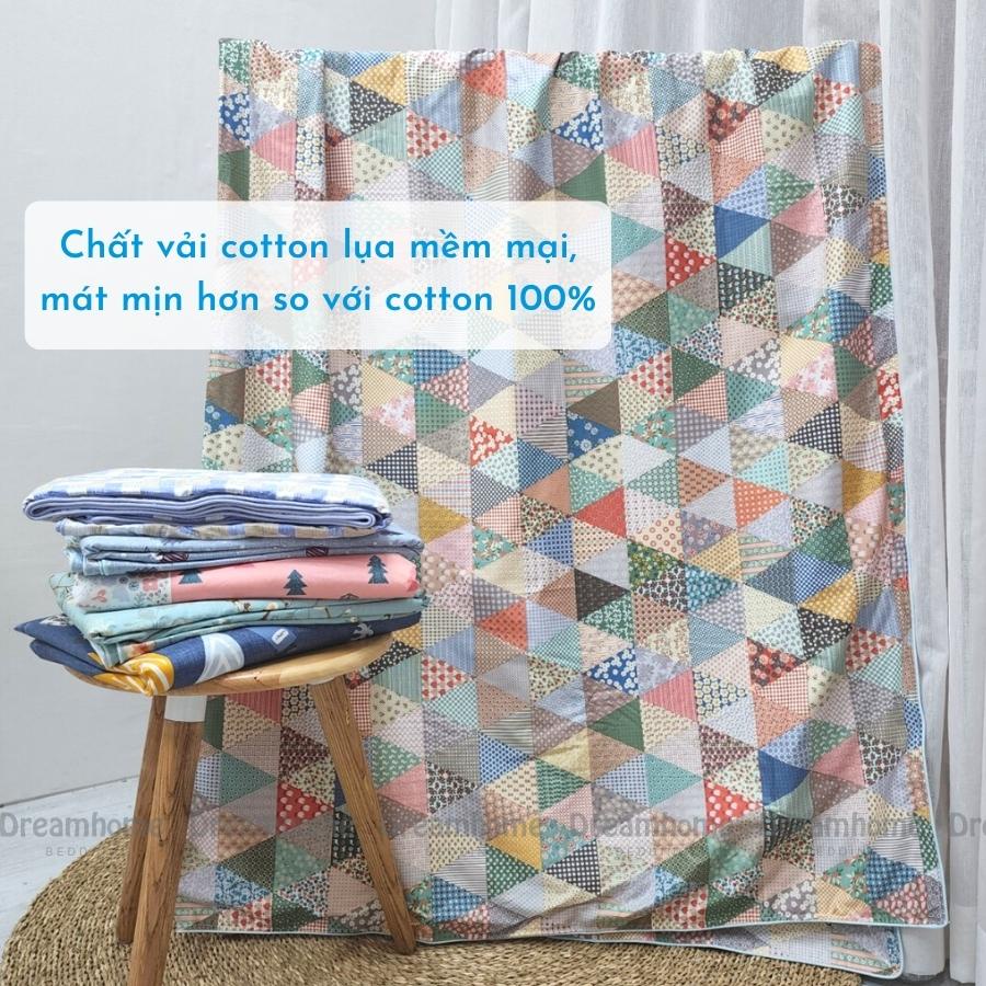 Vỏ chăn COTTON LỤA 2mx2m2 mỏng mùa hè, có khóa kéo lồng ruột mùa đông DREAMHOME