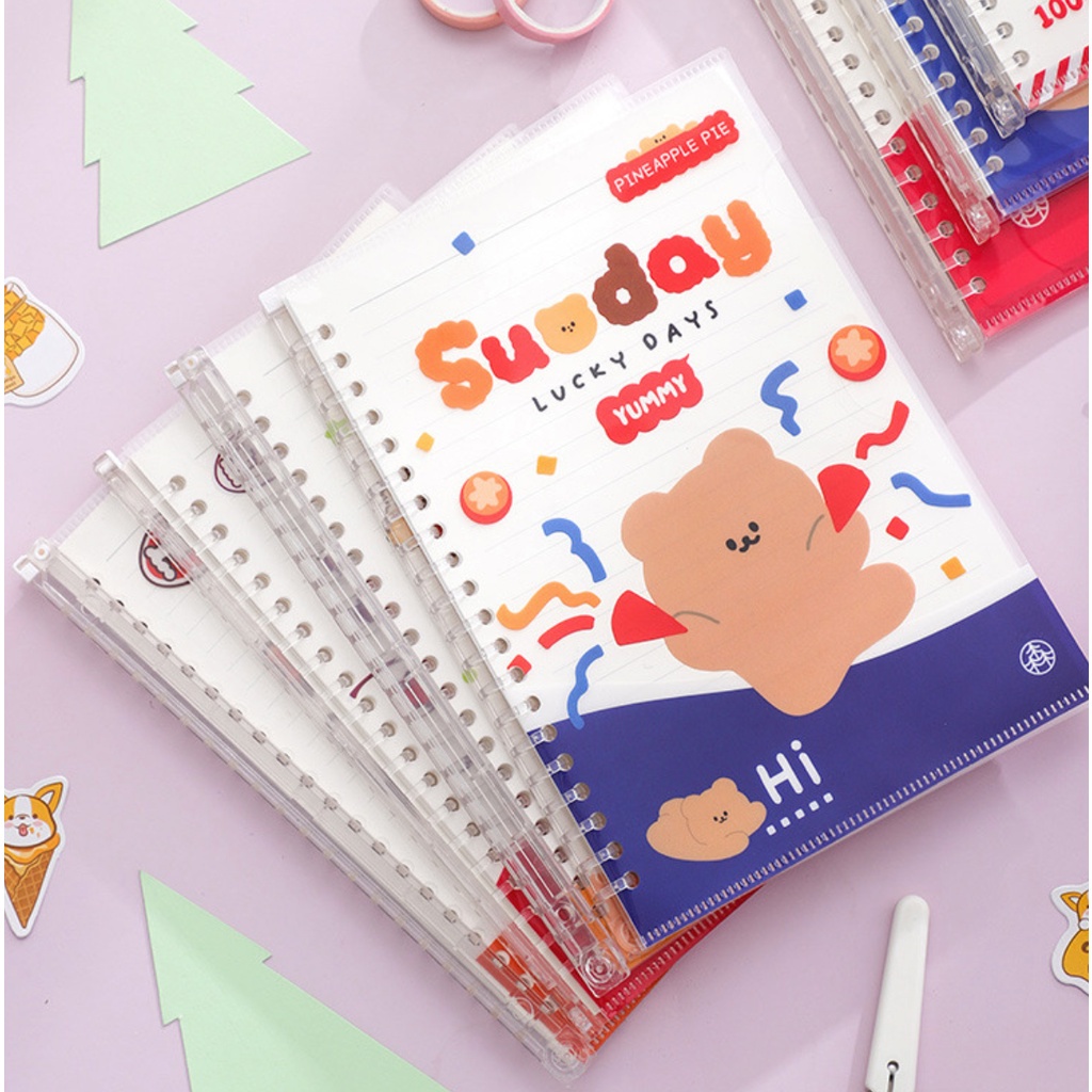 Bìa sổ còng binder size A5/B5 nhựa trong PEPSI CUTE series