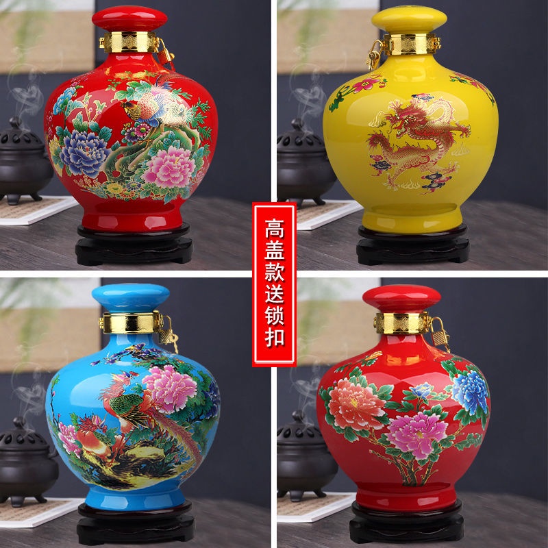 Bình Gốm Long , Phượng đựng rượu  Bình Trưng bày kiểu dáng Sang Trọng