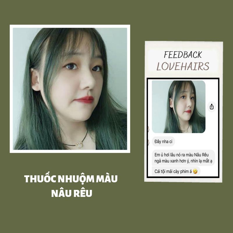 Thuốc Nhuộm Tóc Màu Nâu Rêu [Lovehairs] Thuốc Nhuộm Màu Nâu Rêu Cá Tính Màu Hot Trend Được Yêu Thích Nhất