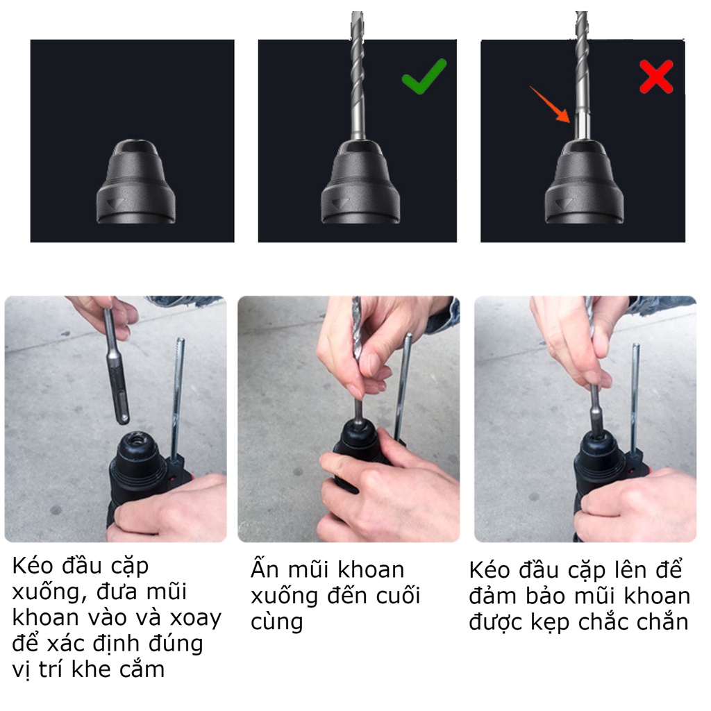 Thân máy khoan đục bê tông 3 chức năng Bosh 2-26 dùng pin chân Makita thông dụng (ko gồm pin, sạc)