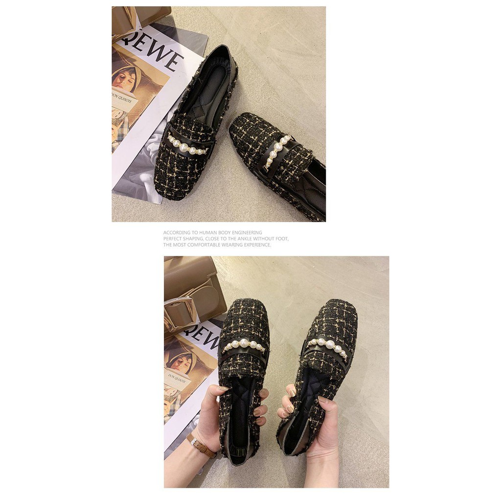 [ Mã 66CBSALE giảm 30K đơn 200K] Giày Lười Bệt Dạng Ô Lưới Đơn Giản Đa Năng Đính Kim Tuyến Lấp Lánh Thời Trang Cho Nữ | BigBuy360 - bigbuy360.vn