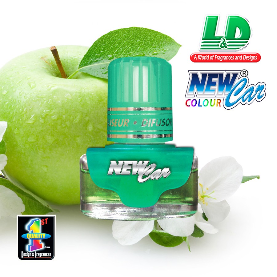 Nước Hoa Ghim Máy Lạnh L&amp;D New Car Colour Green Apple Nhập Khẩu Chính Hãng