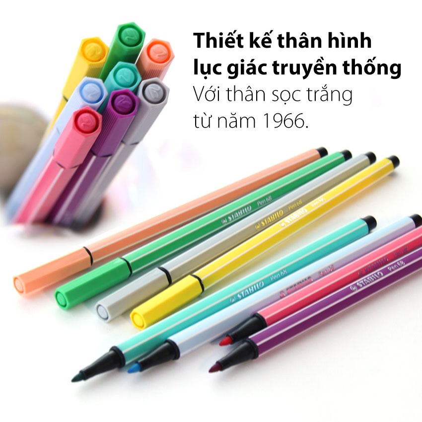 Bút Felt tip Stabilo Point pen 68 cỡ 1mm