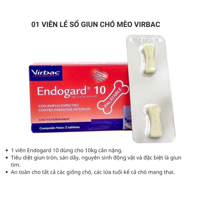 Viên nhai Virbac Endogard