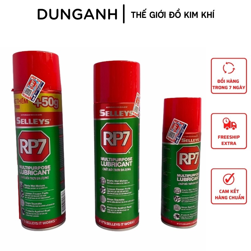 Chai xịt tẩy rỉ sét RP7 bôi trơn động cơ RP7 Selleys lọ 150G 300G 350G hàng chuẩn - Kim Khí Dung Anh