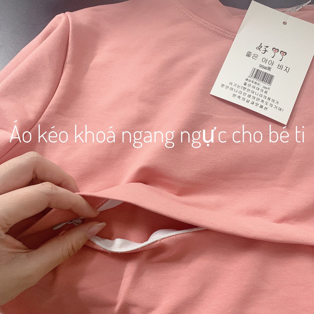 Bộ Bầu Thu Đông Kết Hợp Sau Sinh 2 Chức Năng Dài Tay Chất Nỉ Ấm, Đồ Mặc Cho Con Bú Trẻ Trung Thể Thao HT4630 Honey Mommy