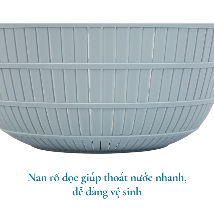 Bộ thau rổ nhựa ĐA NĂNG 23cm, Inochi Yoko Nhật Bản, dụng cụ nhà bếp cao cấp, tiện lợi, an toàn tuyệt đối, Vạn Phúc