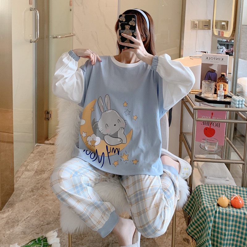 [SẴN] Bộ Ngủ Nữ ✨ Bộ Mặc Nhà Nữ Tay Dài Thu Đông Họa Tiết Cute Dễ Thương Thời Trang Quảng Châu Cao Cấp