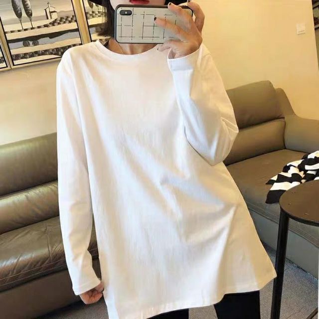 (Có sẵn) Áo thun dài tay 100% cotton unisex rách gấu layer hip hop