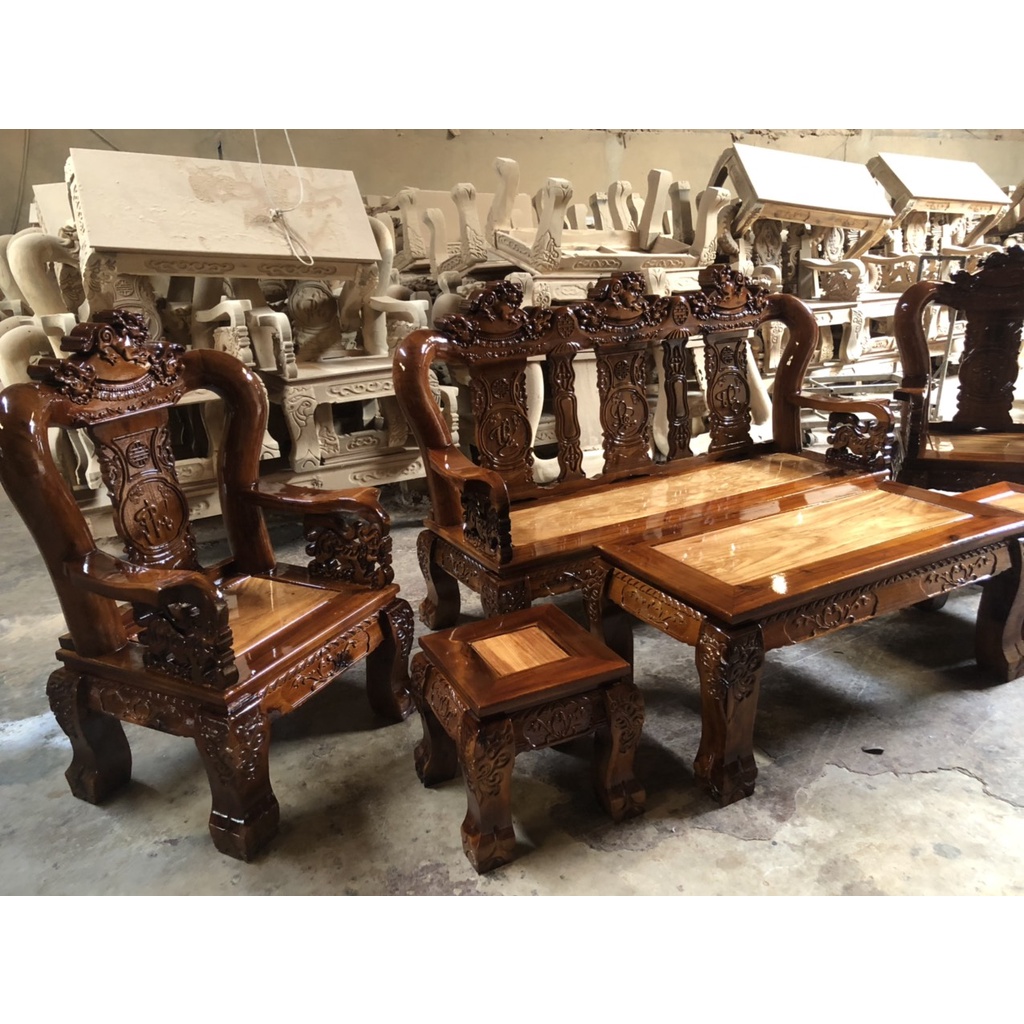 (Freeship) Bộ Salon Gỗ Tay 12 Bát Tiên: HCM ĐỒNG NAI BÌNH DƯƠNG