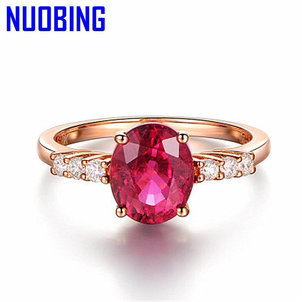 Classical Princess Blue Red Crystal Ruby Sapphire Gemstones Diamonds Rings For Women Rose Gold White Silver Color Jewelry Bijoux|Rings|