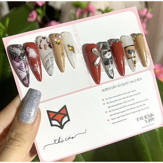 [Nails box] Móng up giả thiết kế vẽ Hàn Quốc