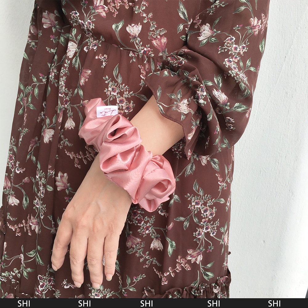 SHI - Dây chun buộc tóc Lụa Satin Scrunchies Handmade I Light Blush Pink