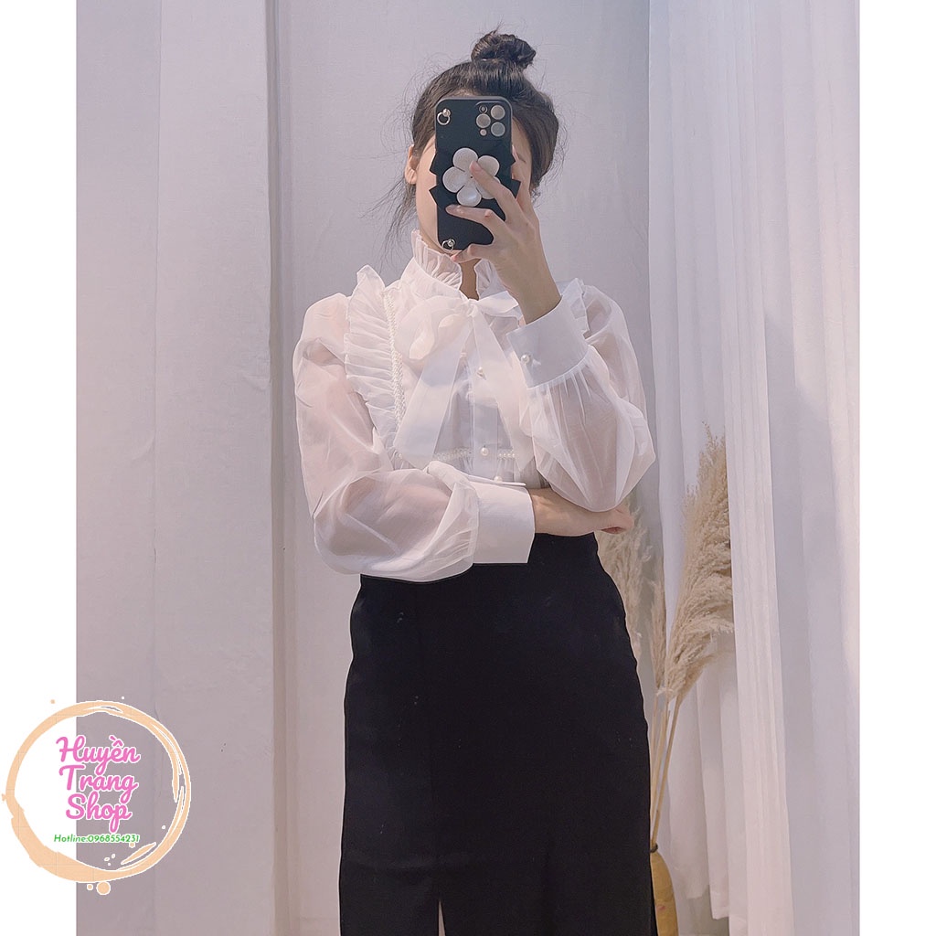 Áo sơ mi tơ mặt trước 2 lớp mặt sau 1 lớp + Chân váy xẻ | BigBuy360 - bigbuy360.vn