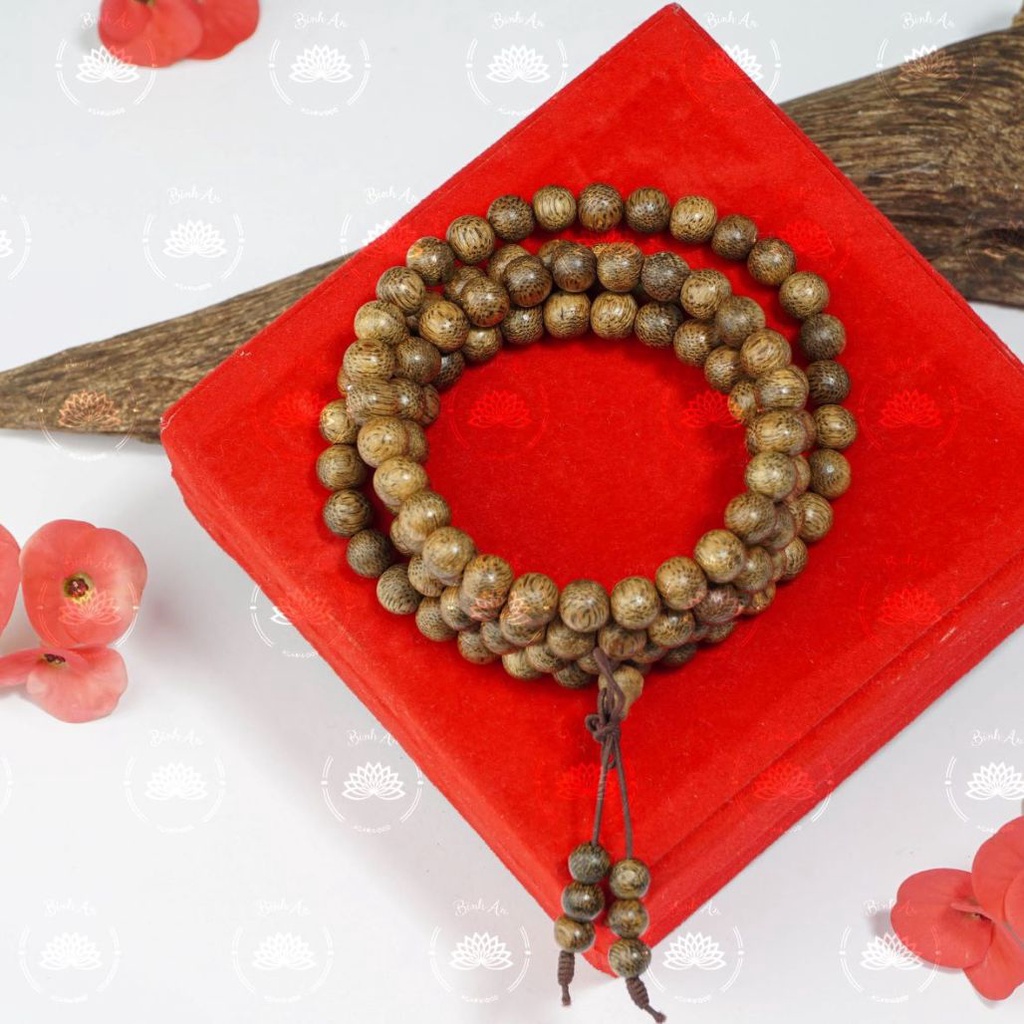 Vòng Tay Trầm Hương 108 Hạt - Chuỗi Tràng Hạt 108 6 mm Trầm Tốc Việt -Phong Thủy - Trầm Hương Tự Nhiên