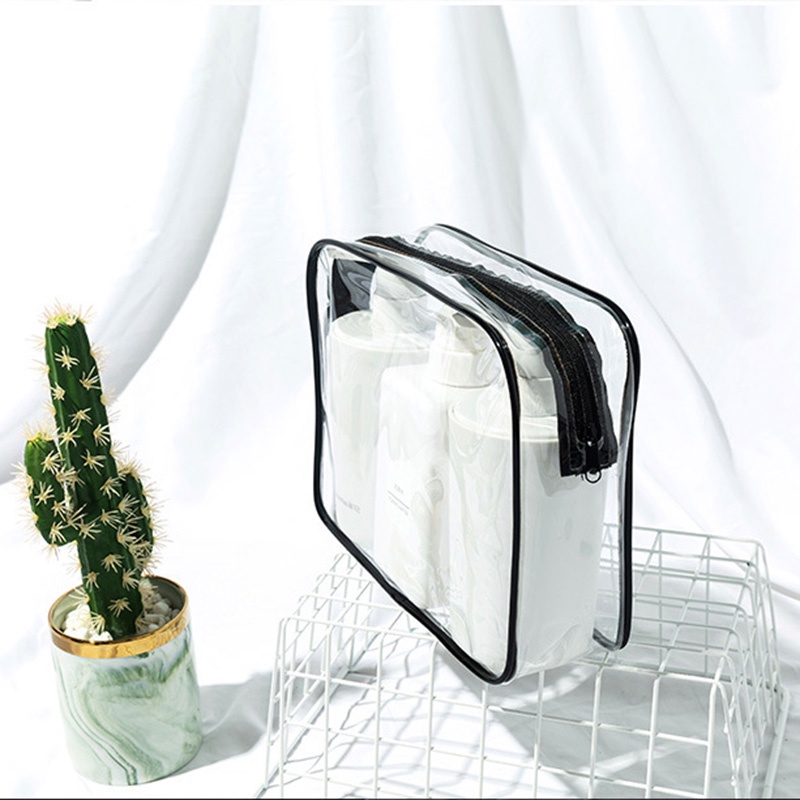 Túi Đựng Mỹ Phẩm Bằng PVC Trong Suốt Không Thấm Nước Có Khóa Kéo Tiện Dụng