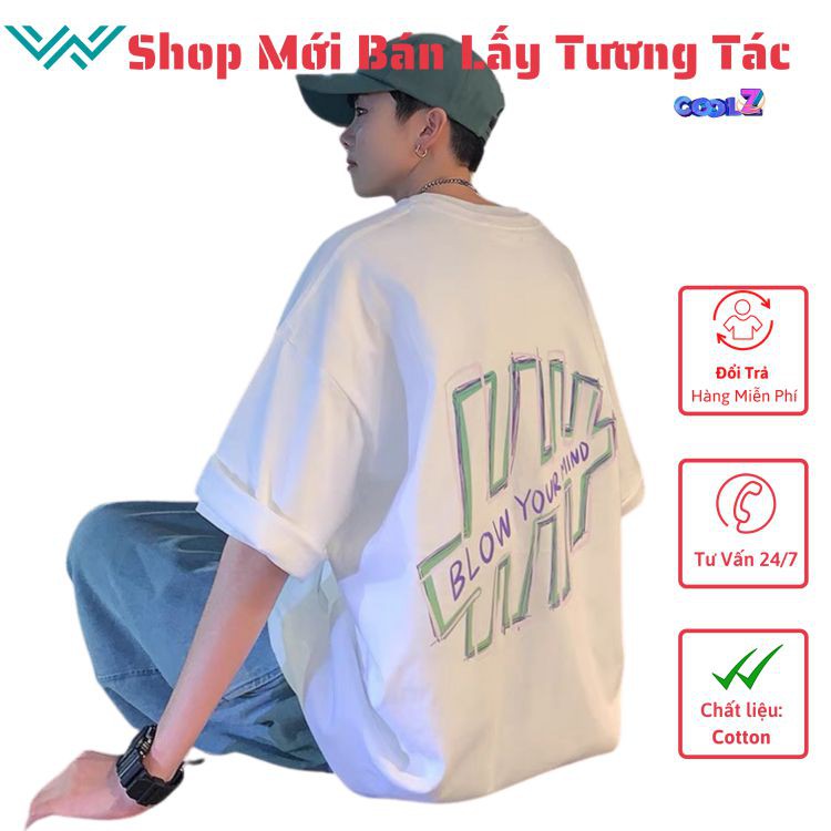 Áo thun tay lỡ. HH Blow Your Mind CoolZ phông Unisex nam nữ. Cotton oversize form rộng CZ120