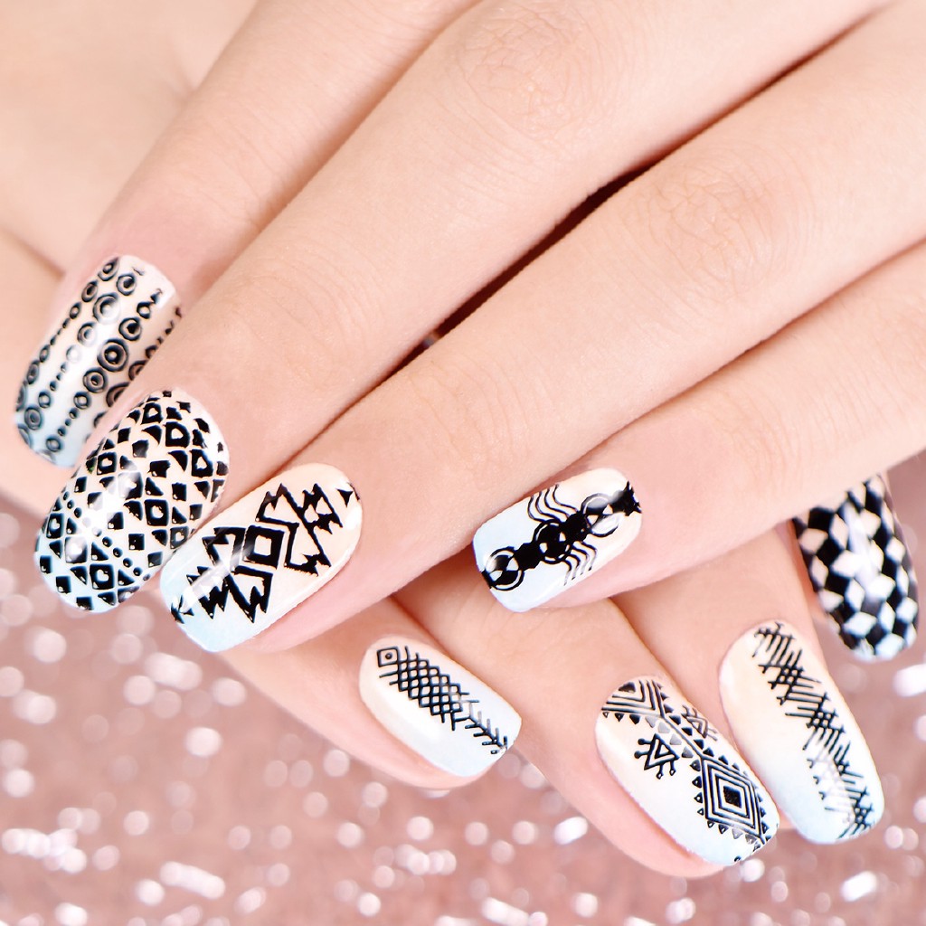 [Hàng mới về] Khuôn in trang trí móng tay nghệ thuật họa tiết độc đáo chất lượng cao tiện lợi
