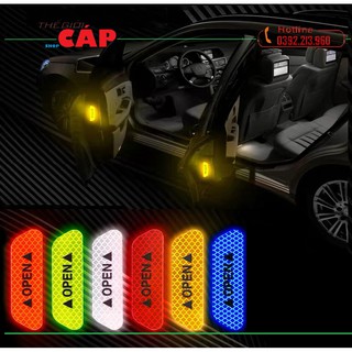 Bộ 4 Miếng Decal Phản Quang Dán Cánh Cửa Ô Tô OPEN