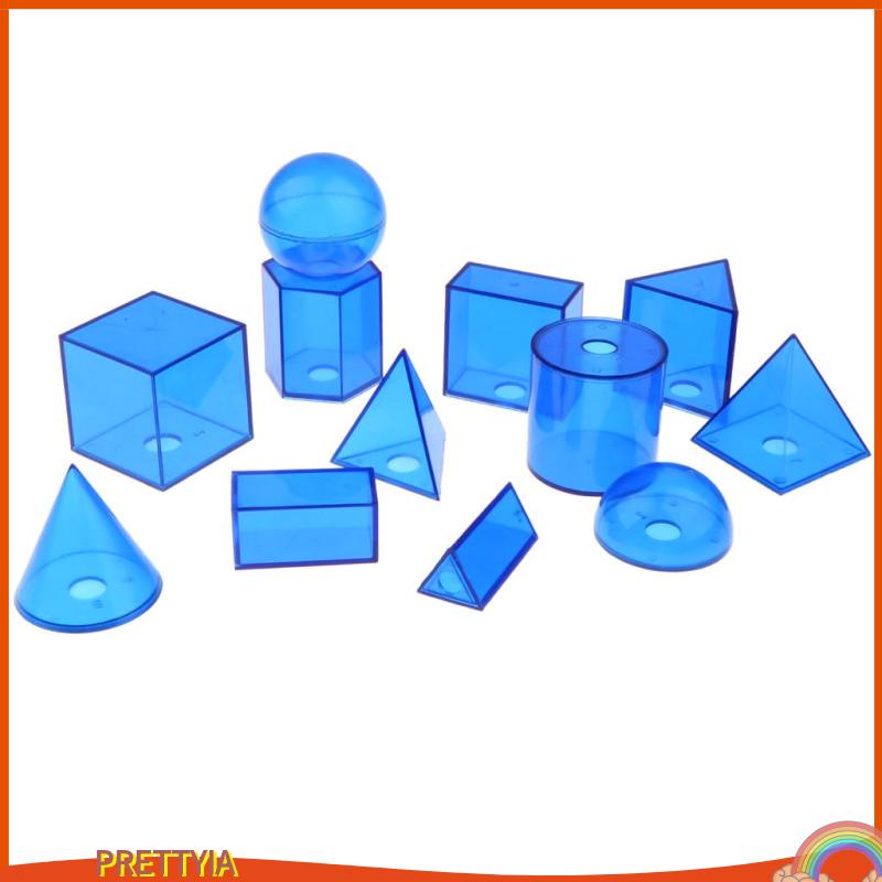 Bộ Đồ Chơi Hình Học 3D Màu Trơn Hỗ Trợ Dạy Toán Cho Bé