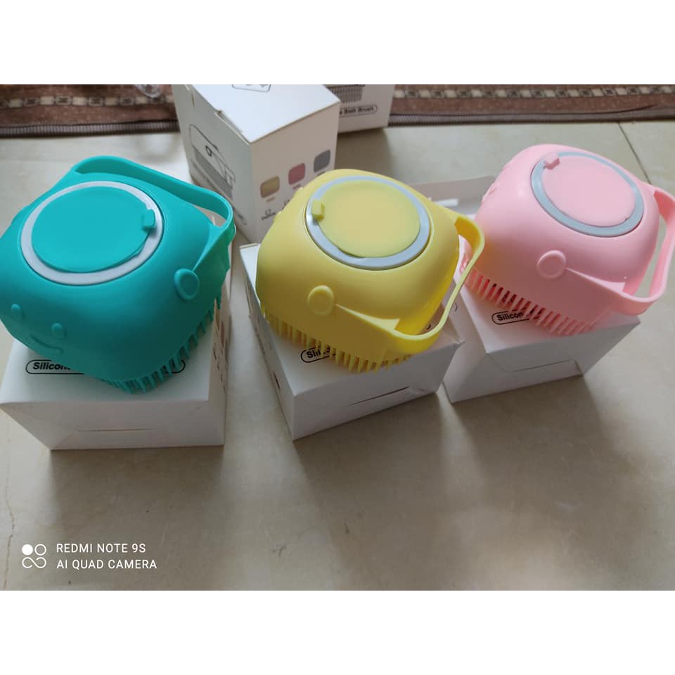 Bông Tắm Silicon Cao Cấp Có Khay Đựng Xà Phòng Tạo Bọt Massage Cơ Thể, Tẩy Tế Bào Chết