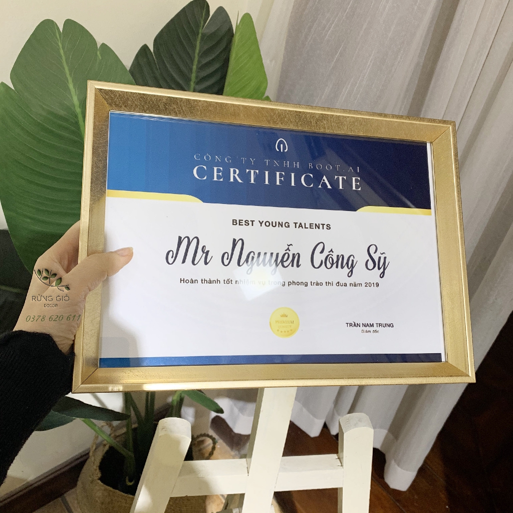 Khung bằng khen khung giấy khen vát viền mỏng cỡ A4 sang trọng | BigBuy360 - bigbuy360.vn