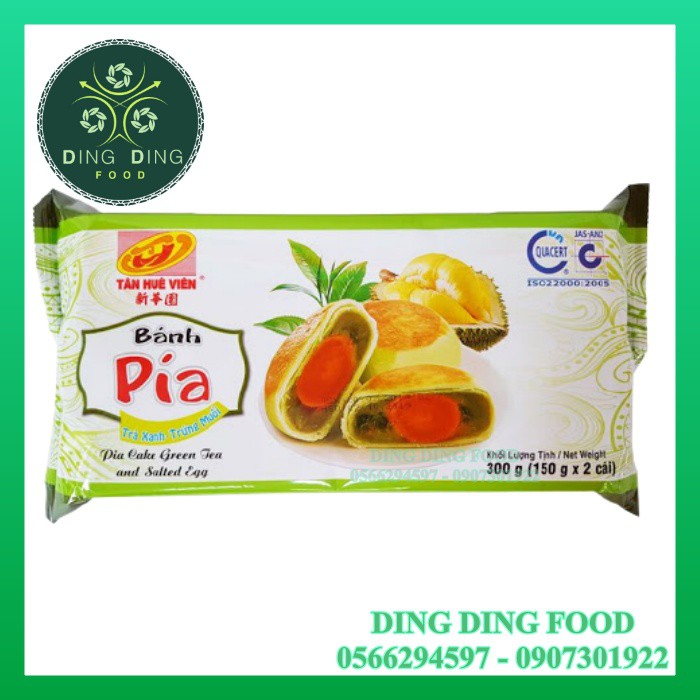 [ Combo 2 Bịch ] Bánh Pía Trà Xanh Sầu Riêng Trứng 300g ( 1 Bịch 2 Cái ) Tân Huê Viên - DING DING FOOD