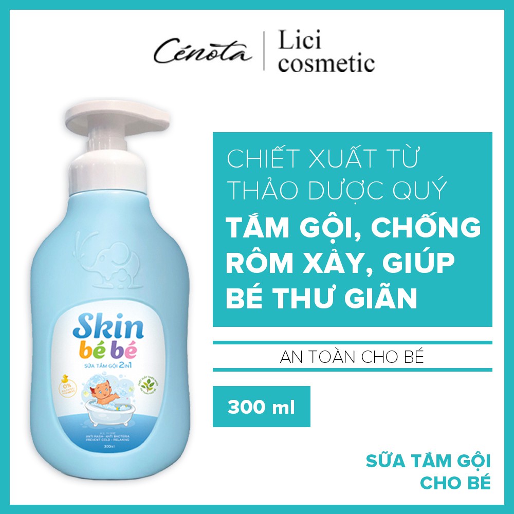 Sữa tắm gội trẻ em Skin Bé Bé, sữa tắm thảo dược bổ sung vitamin làm mềm da bé