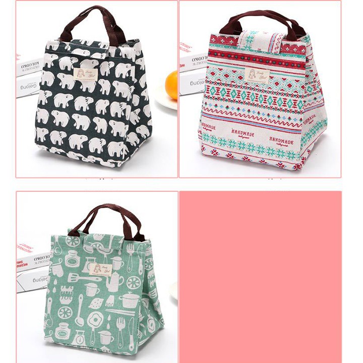 Túi giữ nhiệt đựng thức ăn để cơm đi chợ làm văn phòng hình thú cá gấu 88320