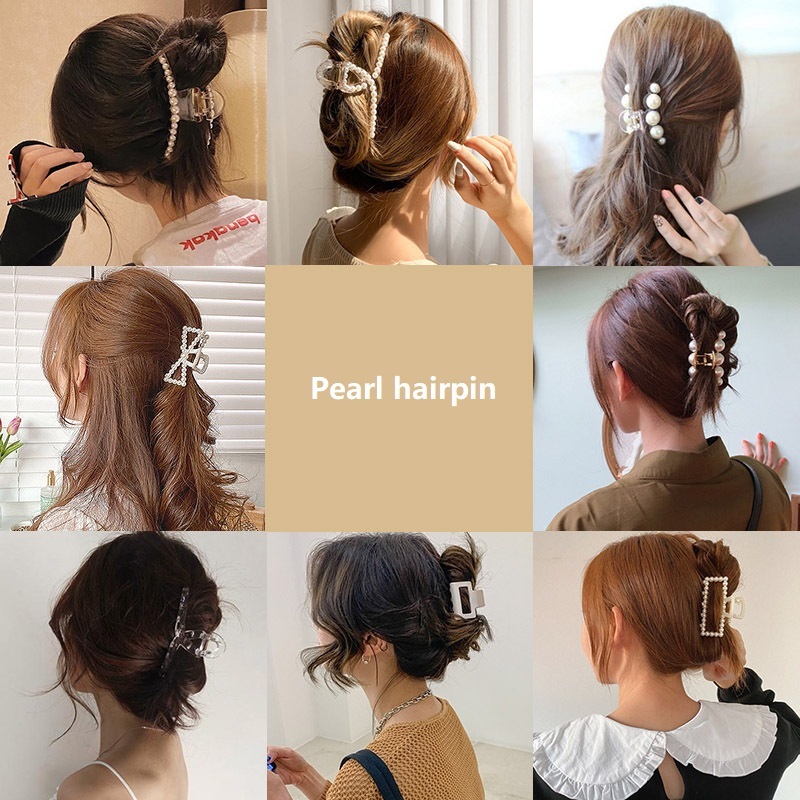Kẹp tóc trang trí ngọc trai nhân tạo thời trang cho nữ