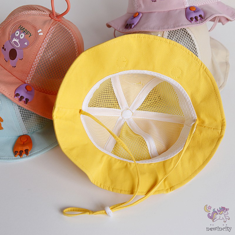 Mũ Lưỡi Trai Phối Lưới Thoáng Khí Họa Tiết Hoạt Hình Phong Cách Hàn Quốc