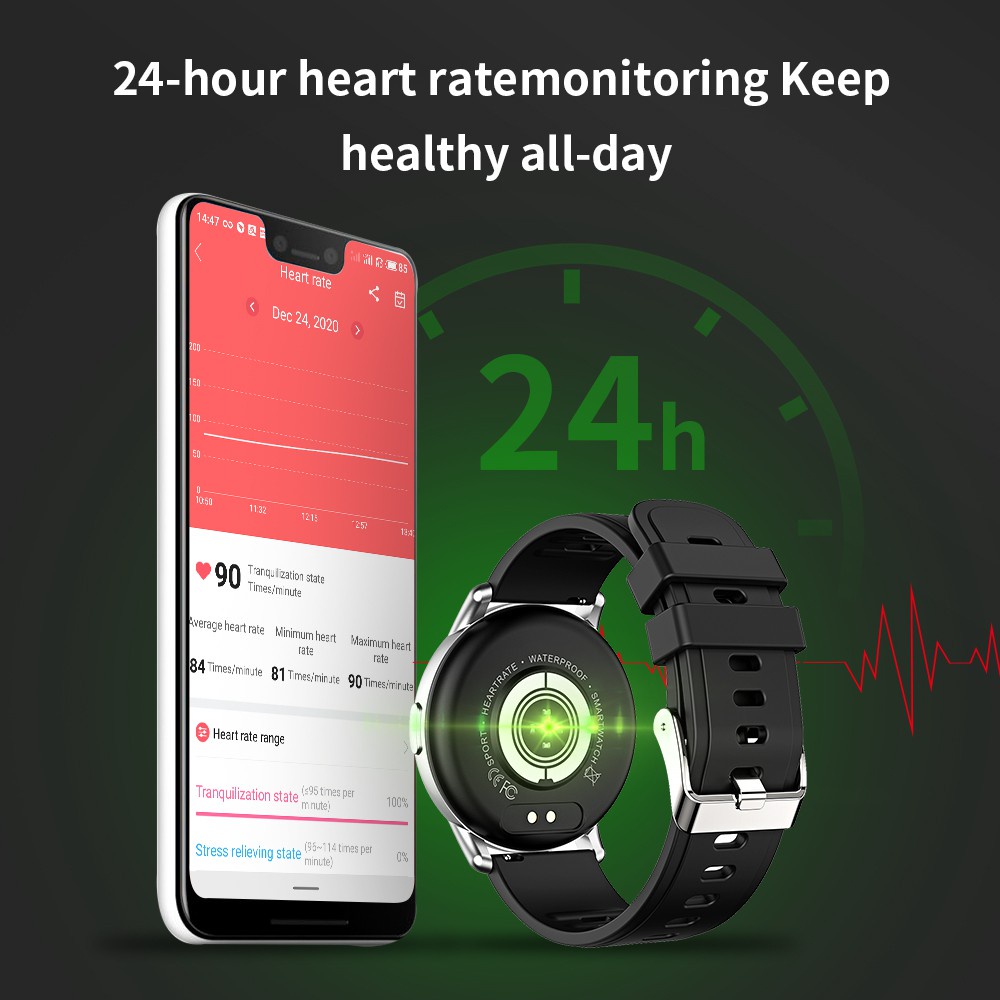 [Smart Watches]  LEMFO  LF28 1.28-inch Full Round Screen Smart Watch Heart Rate Monitoring Sport Watch 