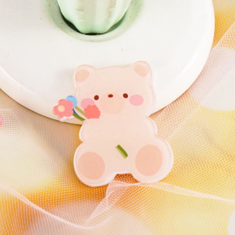 Ghim Cài Áo Bằng Acrylic Hình Gấu/Thỏ Dễ Thương Phong Cách Hàn Quốc