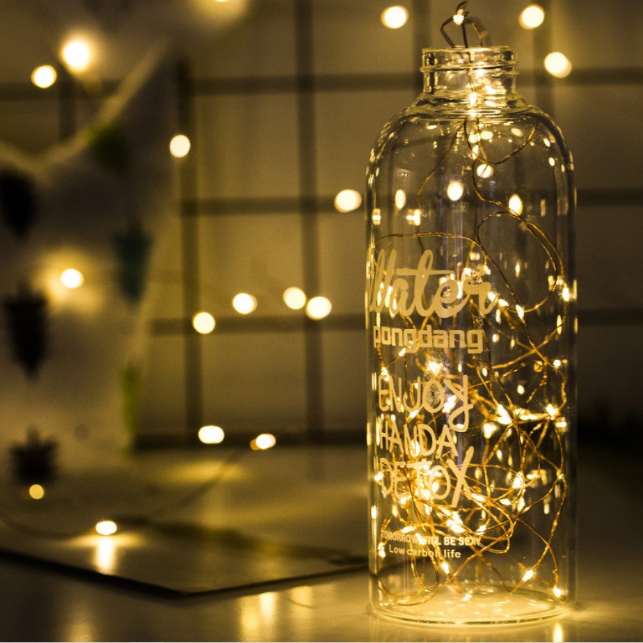 Dây đèn led trang trí đom đóm fairylight có sẵn pin kích thước 1m, 2m, 3m màu vàng | BigBuy360 - bigbuy360.vn