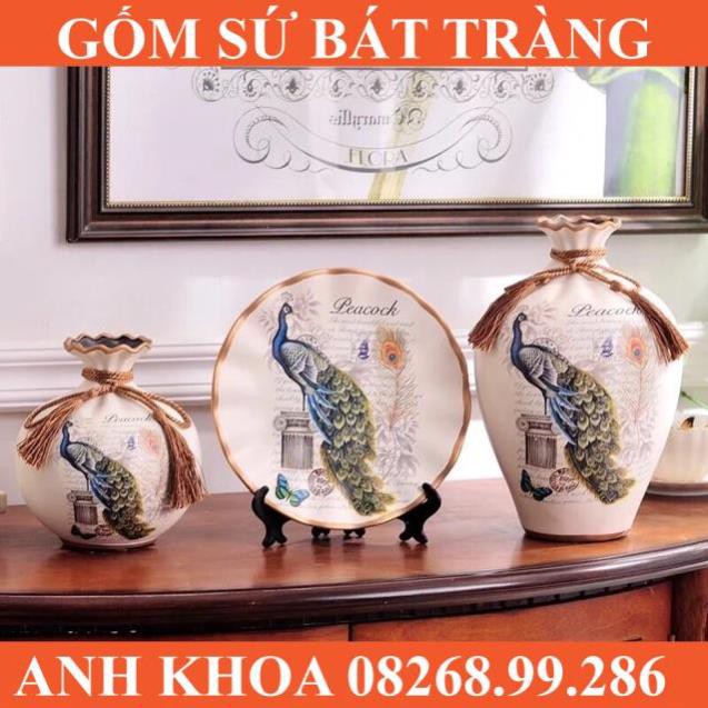 Bộ bình trang trí được thiết kế theo phong cách Châu Âu ( ib chọn mẫu) - Gốm sứ Bát Tràng Anh Khoa