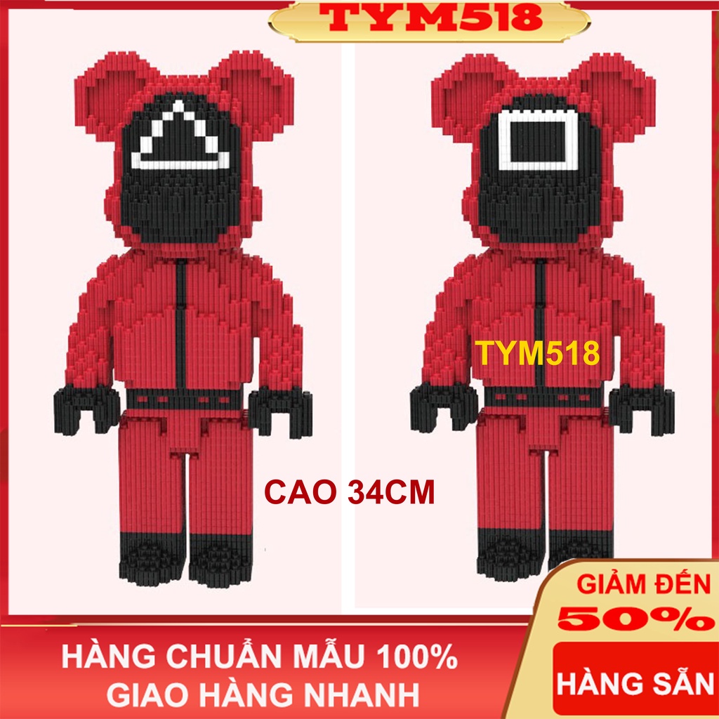 xếp hình le.go Squid game trò chơi con mực lắp ráp nanobock nano 3d cho bé