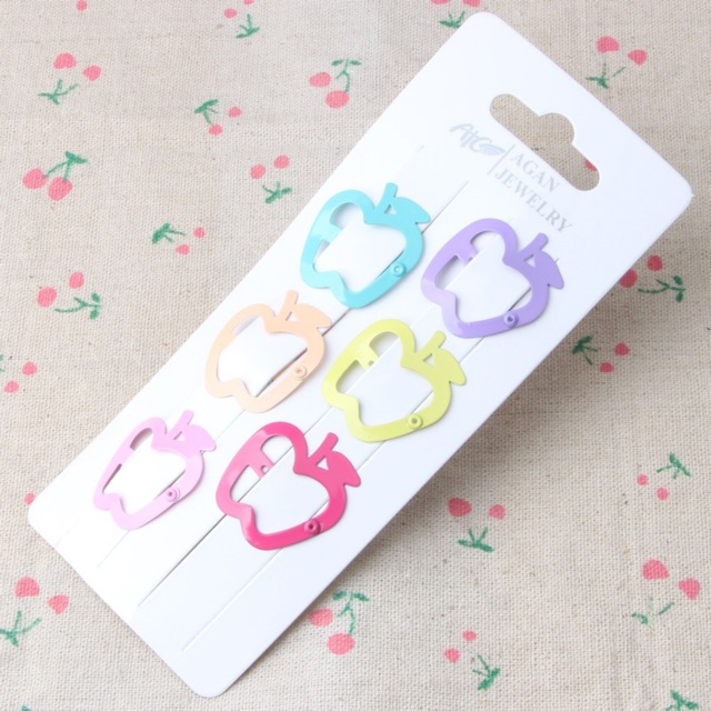 Vỉ 06 kẹp tóc màu mè ngộ nghĩnh
