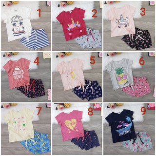 Bộ cotton bé gái hm size đại_size 9-14y