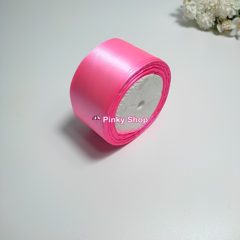 Ruy băng, dây ruy băng lụa Satin 5cm giá rẻ nhiều màu làm phụ kiện handmade Pinky Shop mã RBL05CM