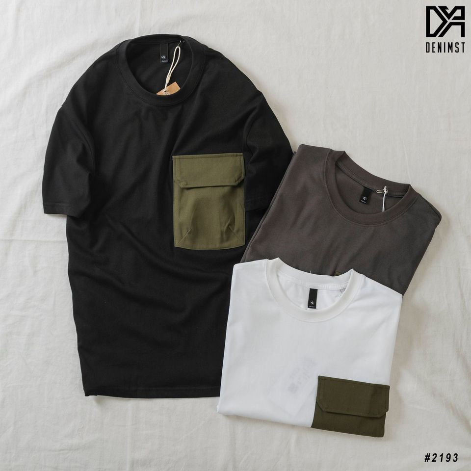 Áo Thun Nam Túi Rêu DENIMST 2193 Chất Cotton, Mềm Mại, Thoáng Mát, Dáng Suông