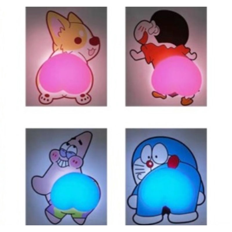 Đồ chơi mông đào Squishy sticker phát sáng trong đêm giảm stress, có clip