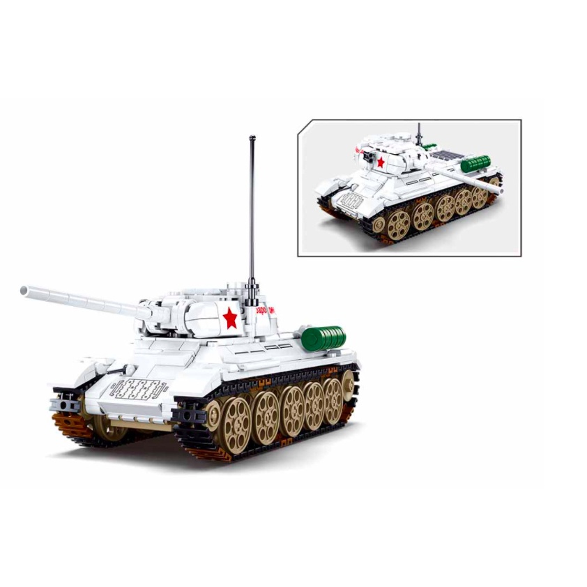 Set 518 Mô Hình Xe Tăng MOC WW2 T34 85 Cho Bé Mới