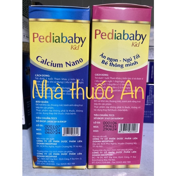 Pediababy hỗ trợ bé ăn ngủ ngon bổ sung canxi phát triển trí tuệ