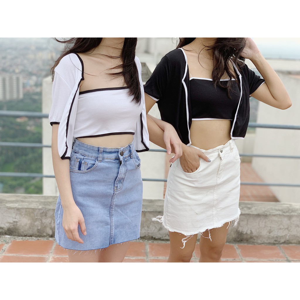 [Mã SKAMCLU7 giảm 10% tối đa 50K đơn 0Đ] Chân váy jeans gấu cắt 289 SK104 1994closet | BigBuy360 - bigbuy360.vn
