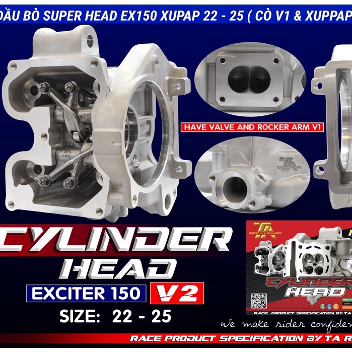 Đầu bò TA RACING / suppap ( V2 ) 20-23 &amp; 22-25 EX150 / Y15ZR
